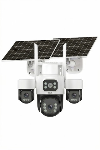 Inox-x13 3 Lensli Esım 4g Solar Güneş Enerjili Kablosuz Dış Mekan Ptz Güvenlik Kamerası