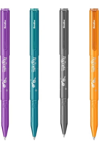 Scrikss Festival Jel Tükenmez Kalem 0.7 Mm Vivid Renkler 4'lü Blister-2 Çok Renkli