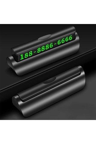 Siyah-gizli Aydınlık Araç Telefonu Plaka Otomatik Etiket Gece Lambası Oto Styling İçin Arabada Telefon Numarası Geçici