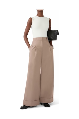 3.1 Phillip Lim Plise Detaylı Geniş Paça Pantolon Beıge