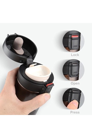 Siyah Premium Seyahat Kahve Kupa Paslanmaz Çelik Termos Bardak Bardak Termos Termos Bardak Su Şişesi