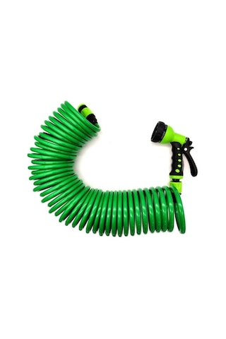 Pazly 15 Metre Yaylı Bahçe Sulama Hortumu - 7 Fonksiyonlu Fıskiye, Araba Yıkama & Bahçe Bakım Seti