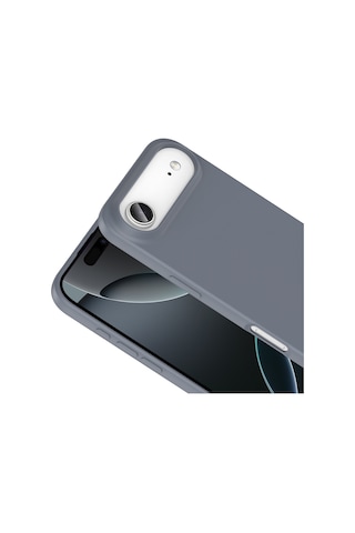 Adige Apple Uyumlu iPhone 17 Air Kılıf Mara Lansman Soft Silikon İçi Kadife Gri