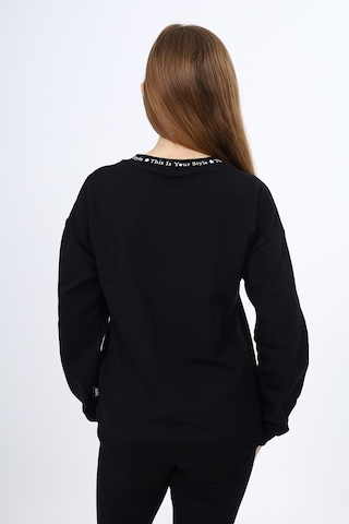 Toontoy Kız Çocuk Okul Baskılı Sweatshirt Siyah