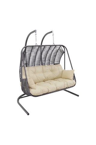 Monalin Home Garden Kudüs Makrome El Örgüsü Çift Kişilik Balkon Teras Bahçe Salıncağı Antrasit Monalin Home Garden Kudüs Makrome El Örgüsü Çift Kişilik Balkon Teras Bahçe Salıncağı Antrasit
