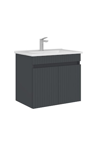 Orka Tivoli 65 Cm Mat Antrasit Banyo Dolabı Takımı Antrasit