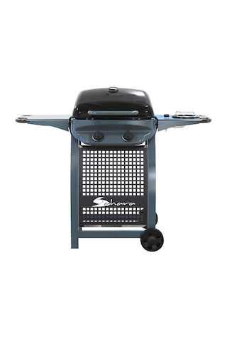Aygaz X150 Klasik Gazlı Barbekü - 2 Brülörlü Ayaklı Bahçe Mangalı, Termometreli Kapak, Gri Gri - Siyah