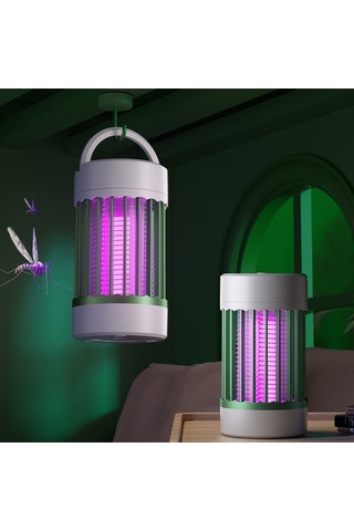 Aubyhe Usb Şarjlı Led Kovucu, İki Modlu, Uv Işık Ve Fotokatalitik Reaksiyonlu, Ev Ve Dış Mekan İçin Sessiz Komar Öldürücü Lambası Yeşil