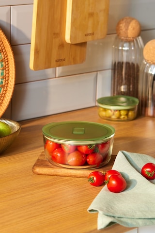 Karaca Green Yuvarlak Cam Saklama Kabı 850 Ml Yeşil