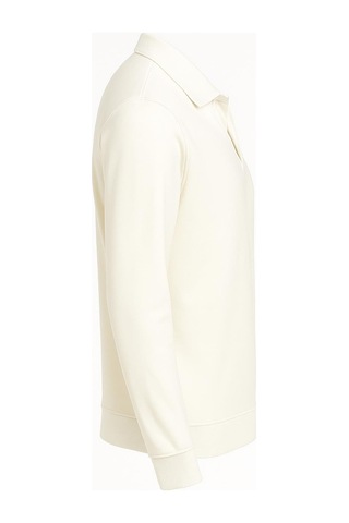 Gewer Erkek Slim Fit Uzun Kol Polo Yaka Sweatshırt-7428 Beyaz