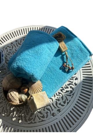 Ağcabay Tekstil Otel Tipi %100 Pamuk Turkuaz Banyo Havlusu 90x150 Ebat 600gr
