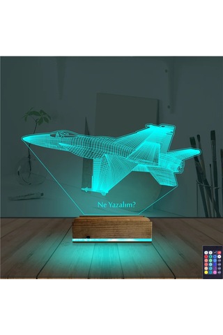 Luvivia Uçak Pilot Kişiye Özel 3d Lamba - Masa Gece Lambası V3 Şeffaf
