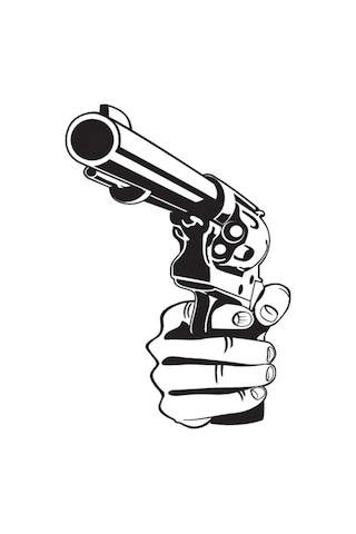 Silahlar Folyo Sticker 20cm Uzunluk Siyah