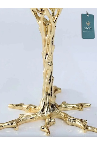 Chacha Home Luxury Odyssey 2'li Pirinç Deve Kuşu Ayağı Gold Dekoratif Kristal Top Küre