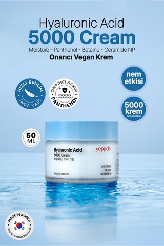 Yeppda hyalüronik asit kompleksi içeren Nemlendirici krem yeppda hyaluronic acid 5000 cream 50 ML