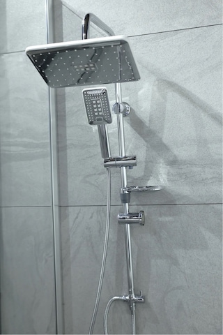 Lüx Beyaz Alaska Robot Tepe Yağmurlama Banyo Duş Seti Kolay Kurulum Banyo Özel Set Beyaz