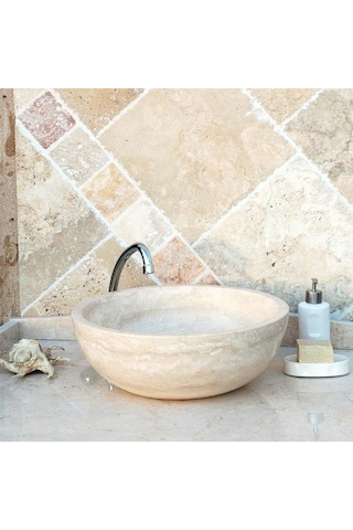 Tezgah Üstü Mermer Lavabo Çap35CM