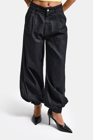 it's basic Kadın Su Yıkama Siyah 7s6-51 Jogger Fit Paça Detaylı Özel Tasarım Denim Jean
