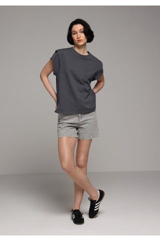 Colin's Colins Mom Fit Yüksel Bel Düz Kadın Grey Denim Jean Şort Cl1081454 Q1.v1 Dn45073