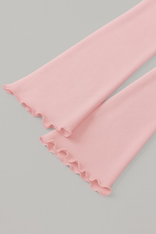 Meren Like Your Style Pembe Yuvarlak Yaka Drape Detaylı İspanyol Kol Tesettür Uyumlu Üst Bluz Pembe