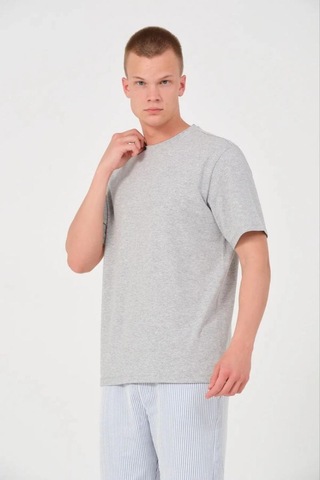 Vexor Erkek Düz T-shirt Kısa Kol Bisiklet Yaka Regular Fit Rahat Kalıp Günlük Tişört - Gri Çok Renkli