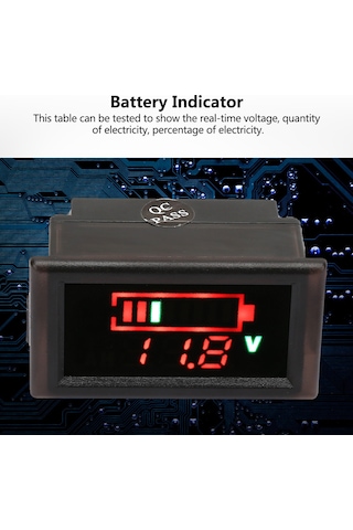 Youmex Yb28ve W Su Geçirmez Elektrikli Araçlar İçin Gerçek Zamanlı Voltaj Ve Pil Yüzdesi Gösterici, Akıllı Led Ekranlı, Dc 6-120v Aralığı