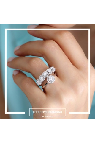 Mia Vento Effective Diamond Büyülü Işıltı Beştaş Gümüş Yüzük