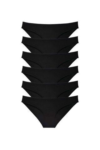 Royaleks 6 adet Süper Eko Set Likralı Kadın Slip Külot Siyah RYL-EKO6001 Siyah