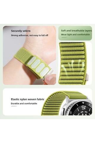 Caseonn Samsung Galaxy Watch 8 44mm Kordon Hasır Kumaş Nylon Kayış Starlight
