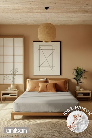 Düz Taş Lastikli Çarşaf %100 Pamuk Tek/çift Kişilik Ev, Otel Çarşafı,63 Tel Gri