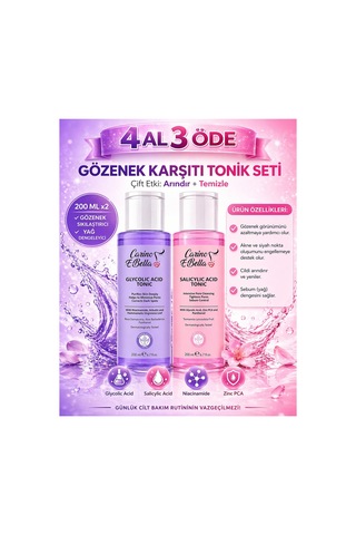 Gözenek Karşıtı Tonik Seti Tüm Cilt Tipleri İçin 200ml X 2