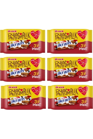 Ülker İkram Çikolata Kremalı Bisküvi 6'lı 3 x 84 G