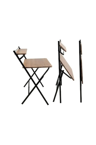 49x83 Cm Çalışma Masası Metal Ayaklı Ders Çalışma Masası Kahverengi