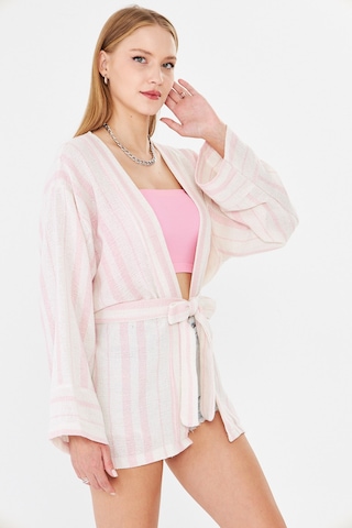 Armonika Kadın Pudra Kemerli Kimono Arm-25y001073