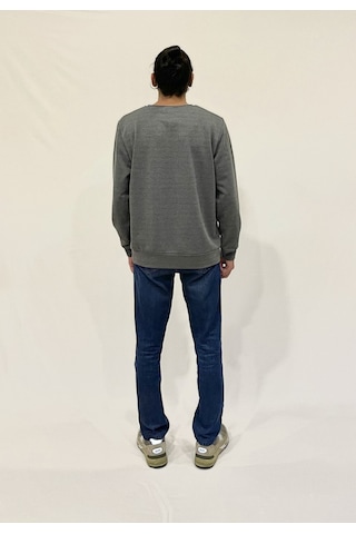 Erkek Bisiklet Yaka Rahat Kalıp 3 İplik Kalın Californıa Baskılı Sweatshirt Spr24sw32 Antrasit
