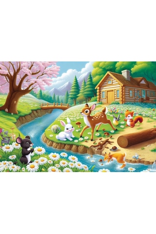 Art Çocuk Ceylanların Bahar Keyfi 25 Parça Puzzle