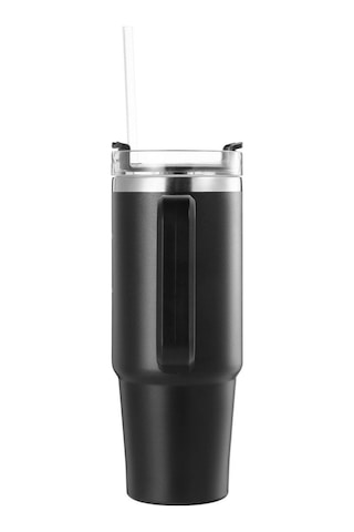 Lumin Quencher Tumbler 1,18 Litre Vakum Yalıtımlı Termos Bardak Kapaklı Ve Pipetli Black Edition