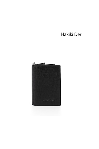 Gönderir Siyah Gön Hakiki Deri Unisex Kartlık 06205 Siyah