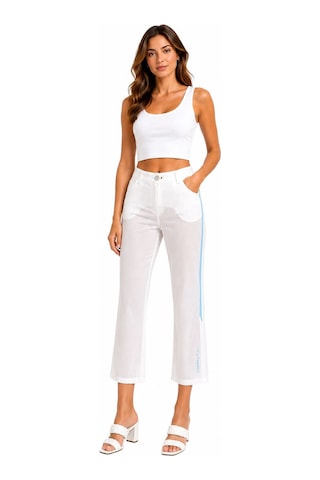 Neden Tekstil Kadın Regular Fit Paça Beyaz Pantolon