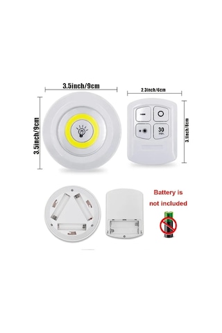 Willowhaven 6 Işıklı Kumandalı Dolap Altı Led Aydınlatma, 6500k Cob Gece Lambası, Pilsiz