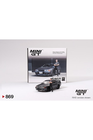 Mini Gt Nissan Skyline Gt-r R32 Gunmetal W Matsuda Figürlü
