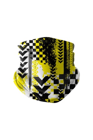 Bobrear Sarı Motocross Desenli Çok Amaçlı Buff Bandana Boyunluk Maske -