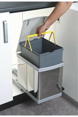 Pelikan Raylı Dolap Içi Çöp Kovası 21700 Paslanmaz Krom 16 L