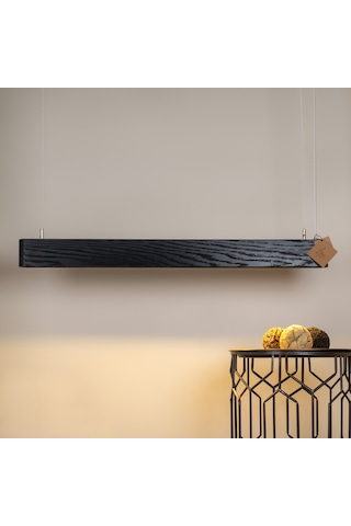 Soft Siyah Modern Ahşap Aydınlatma - Minimal Led Sarkıt Avize Siyah