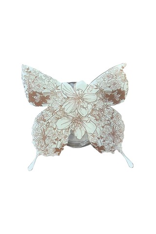 E2m Pop Socket Telefon Tutucu Kelebek Beyaz Beyaz