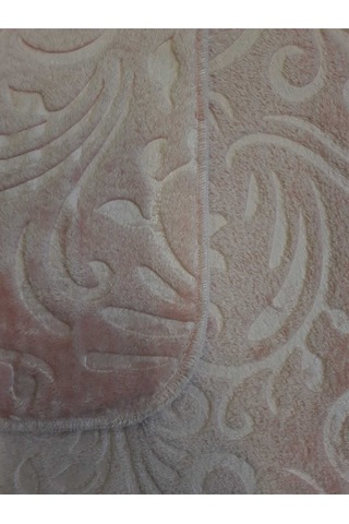 Emboss 2 Parça Pudra Peluş Banyo Paspası Takımı Kaymaz Taban Antrasit