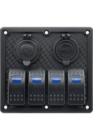 Bfy Switch Panel 4'Lü Usb + Çakmaklık