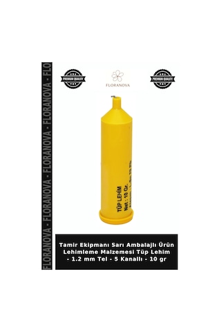 Tamir Ekipmanı Sarı Ambalajlı Ürün Lehimleme Malzemesi Tüp Lehim - 1.2 Mm Tel - 5 Kanallı - 10 Gr