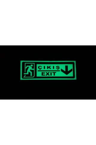 30x10 Cm Fosforlu Yangın Uyarı Acil Çıkış-emergency Exit Levhası Sol Yön