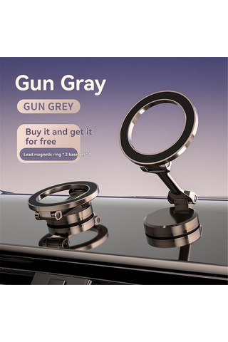 Ranyeek Alüminyum Araç Navigasyon Tutucu, 360 Döner Güçlü Manyetik, Evrensel Telefon Tutucu, Araç Gösterge Paneli Uyumlu, Silah Rengi
